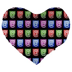 Email At Internet Computer Web Large 19  Premium Heart Shape Cushions by Nexatart