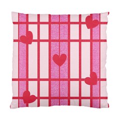 Fabric Magenta Texture Textile Love Hearth Standard Cushion Case (two Sides) by Nexatart