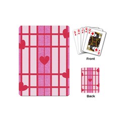 Fabric Magenta Texture Textile Love Hearth Playing Cards (mini)  by Nexatart