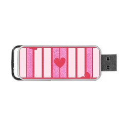 Fabric Magenta Texture Textile Love Hearth Portable Usb Flash (one Side) by Nexatart