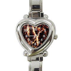 Fabric Yikes Texture Heart Italian Charm Watch