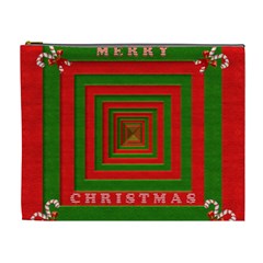 Fabric 3d Merry Christmas Cosmetic Bag (xl) by Nexatart