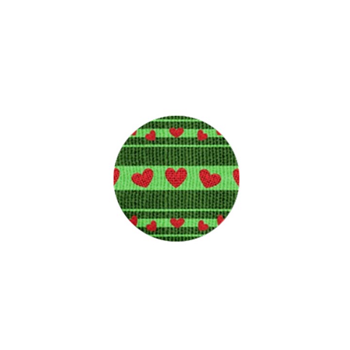 Fabric Christmas Hearts Texture 1  Mini Magnets