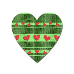 Fabric Christmas Hearts Texture Heart Magnet