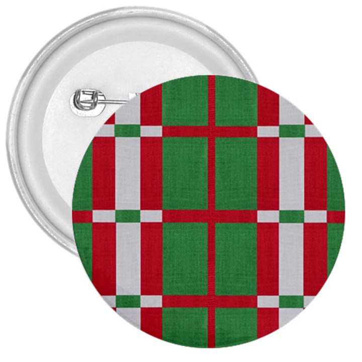 Fabric Green Grey Red Pattern 3  Buttons