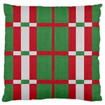 Fabric Green Grey Red Pattern Large Cushion Case (Two Sides) Back