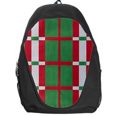 Fabric Green Grey Red Pattern Backpack Bag by Nexatart