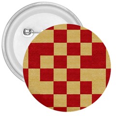 Fabric Geometric Red Gold Block 3  Buttons by Nexatart