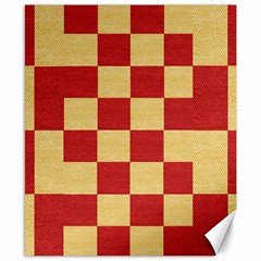 Fabric Geometric Red Gold Block Canvas 8  X 10 