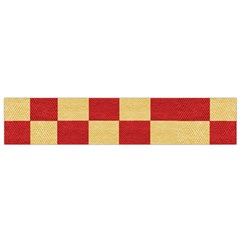 Fabric Geometric Red Gold Block Flano Scarf (small) by Nexatart