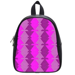 Fabric Textile Design Purple Pink School Bags (small)  by Nexatart