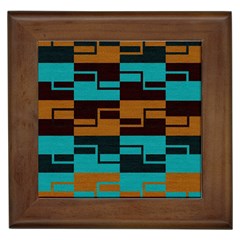 Fabric Textile Texture Gold Aqua Framed Tiles by Nexatart