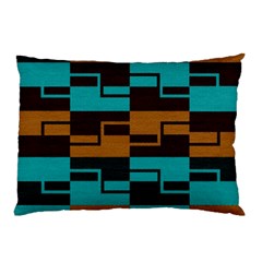 Fabric Textile Texture Gold Aqua Pillow Case (two Sides)