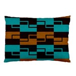 Fabric Textile Texture Gold Aqua Pillow Case (Two Sides) Back