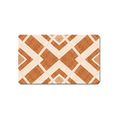 Fabric Textile Tan Beige Geometric Magnet (Name Card)