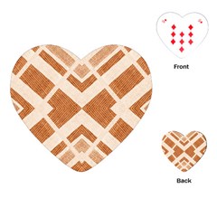 Fabric Textile Tan Beige Geometric Playing Cards (Heart) 