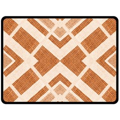 Fabric Textile Tan Beige Geometric Double Sided Fleece Blanket (large) 