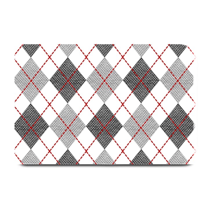 Fabric Texture Argyle Design Grey Plate Mats