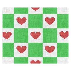 Fabric Texture Hearts Checkerboard Double Sided Flano Blanket (small)  by Nexatart