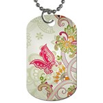 Floral Pattern Background Dog Tag (Two Sides) Back