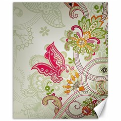 Floral Pattern Background Canvas 11  x 14  