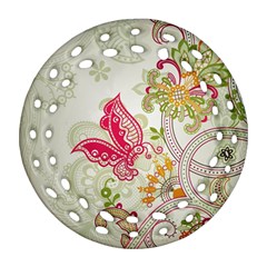 Floral Pattern Background Ornament (round Filigree)