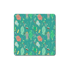 Floral Elegant Background Square Magnet