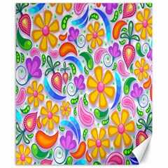 Floral Paisley Background Flower Canvas 8  X 10  by Nexatart