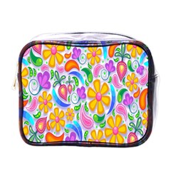 Floral Paisley Background Flower Mini Toiletries Bags