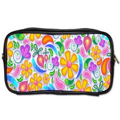 Floral Paisley Background Flower Toiletries Bags