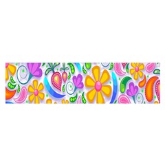 Floral Paisley Background Flower Satin Scarf (oblong) by Nexatart