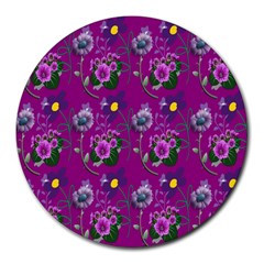 Flower Pattern Round Mousepads