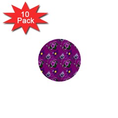 Flower Pattern 1  Mini Buttons (10 pack) 