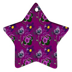 Flower Pattern Star Ornament (Two Sides)