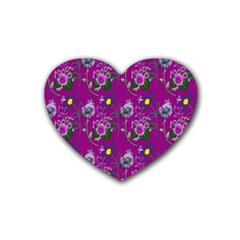 Flower Pattern Heart Coaster (4 pack) 