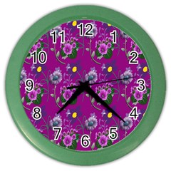 Flower Pattern Color Wall Clocks