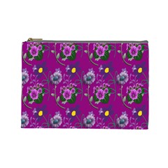 Flower Pattern Cosmetic Bag (Large) 