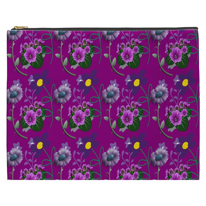 Flower Pattern Cosmetic Bag (XXXL) 