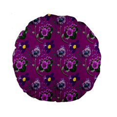 Flower Pattern Standard 15  Premium Round Cushions