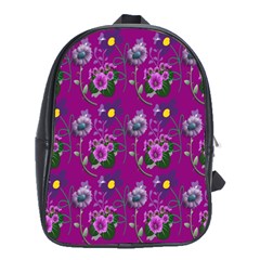 Flower Pattern School Bags (xl)  by Nexatart