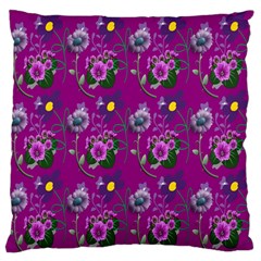 Flower Pattern Large Flano Cushion Case (Two Sides)