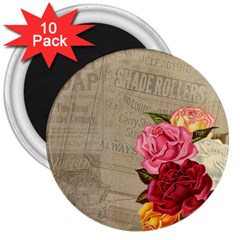 Flower Floral Bouquet Background 3  Magnets (10 Pack)  by Nexatart