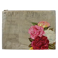 Flower Floral Bouquet Background Cosmetic Bag (xxl) 