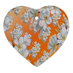 Flowers Background Backdrop Floral Heart Ornament (two Sides)