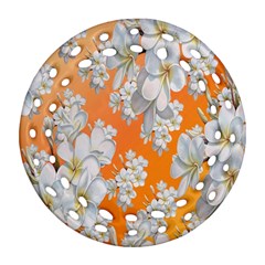 Flowers Background Backdrop Floral Ornament (round Filigree)