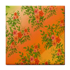 Flowers Background Backdrop Floral Tile Coasters by Nexatart