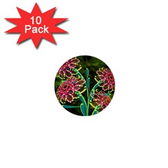 Flowers Abstract Decoration 1  Mini Buttons (10 Pack) 