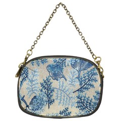 Flowers Blue Patterns Fabric Chain Purses (two Sides)  by Nexatart