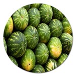 Food Summer Pattern Green Watermelon Magnet 5  (Round) Front