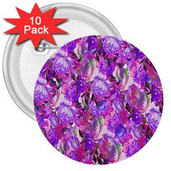 Flowers Abstract Digital Art 3  Buttons (10 Pack)  by Nexatart